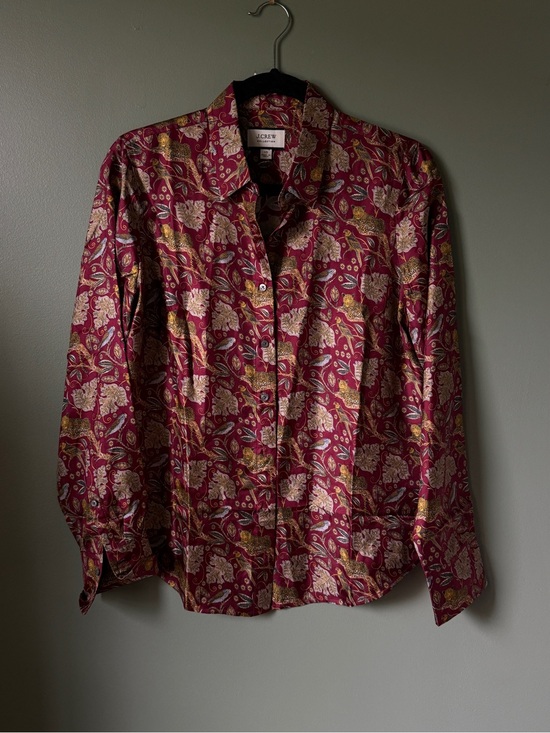 J. Crew Tops - J.Crew Collection Silk Twill Shirt in Jungle Cat Print - Size 10